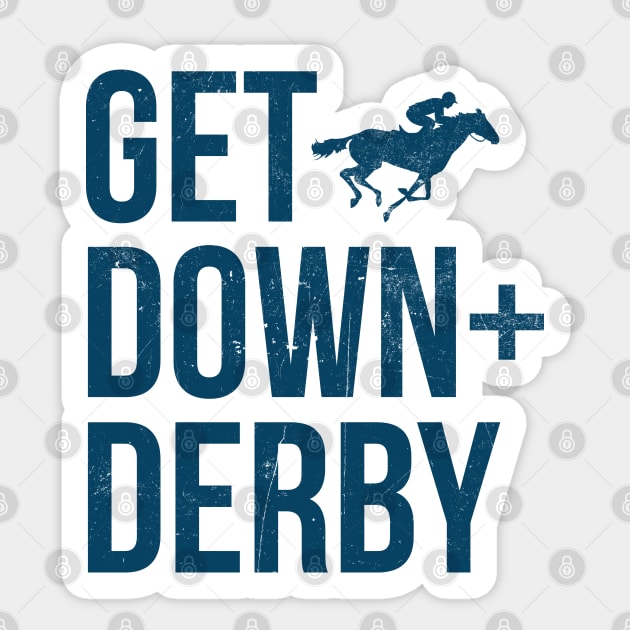 Vintage Derby Time Horse Race Fun Get Down & Derby Men Women Sticker by Printofi.com